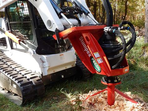 how to remove a tree stump with a skid steer|stumpex skid grinder attachment.